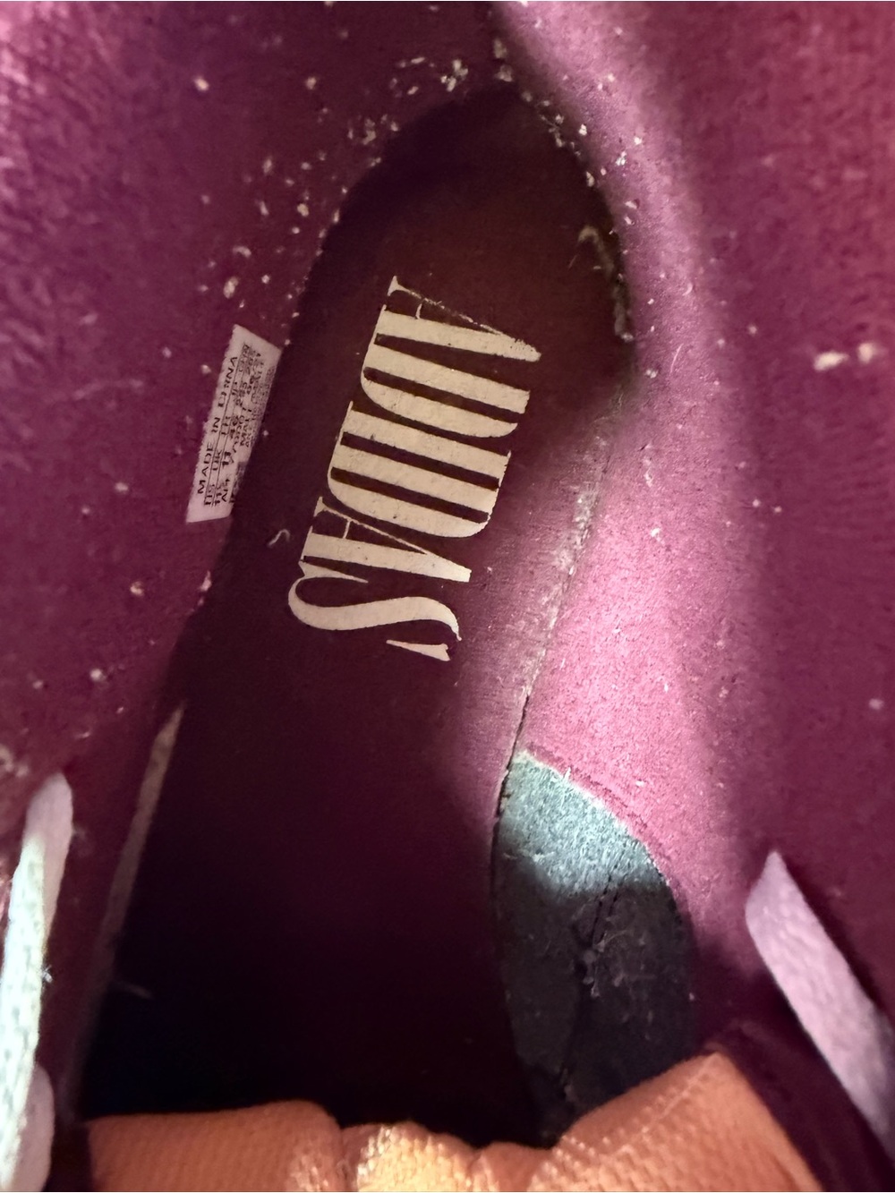 adidas High-Top Sneakers in White, Burgundy, and Peach - Picture 5 of 9